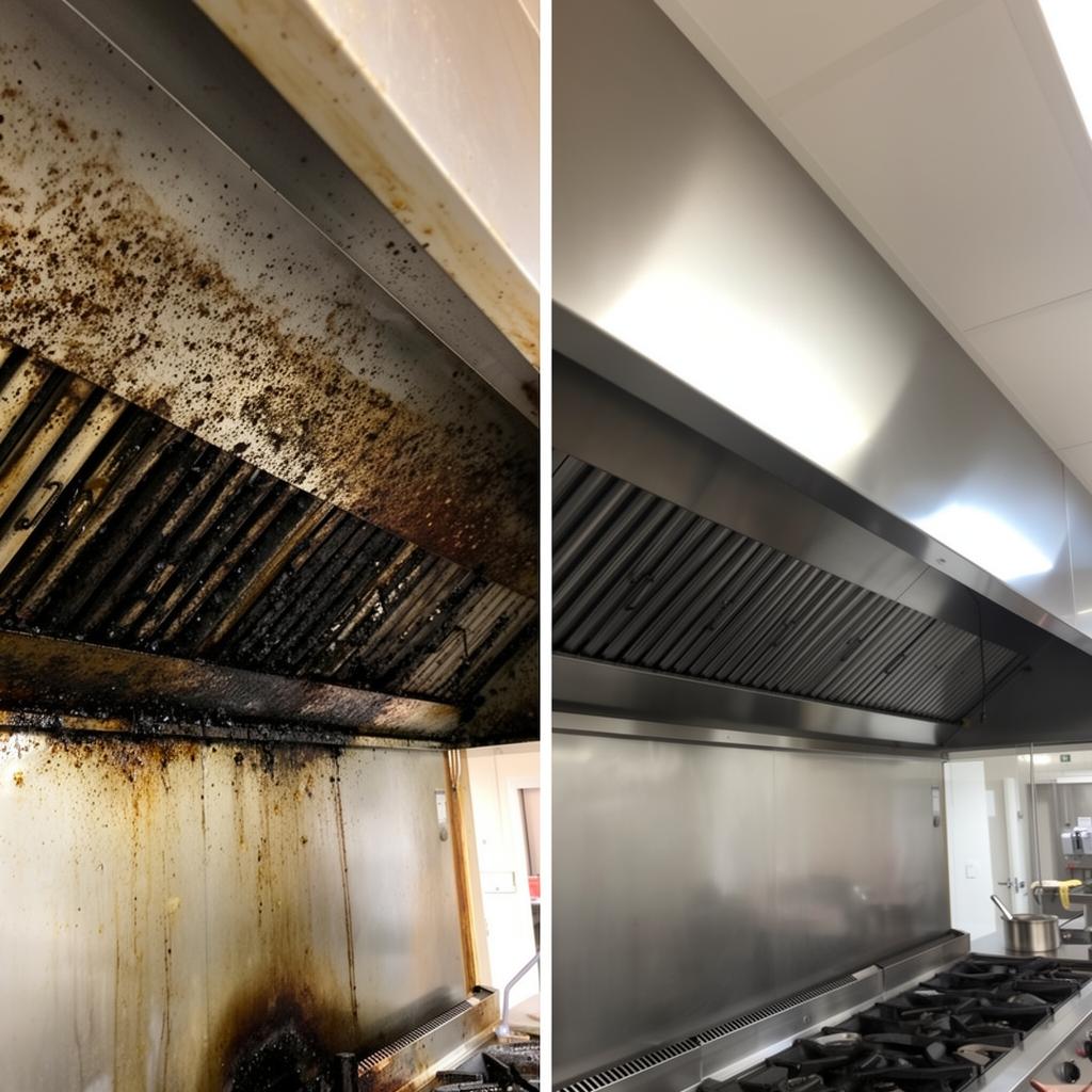 Before and after: Canopy & hood degrease