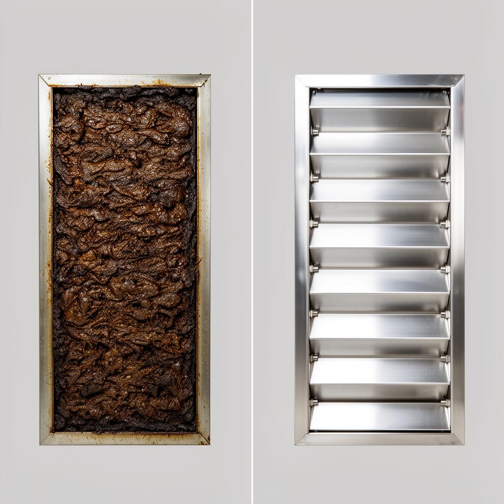 Before and after: Baffle filter deep clean